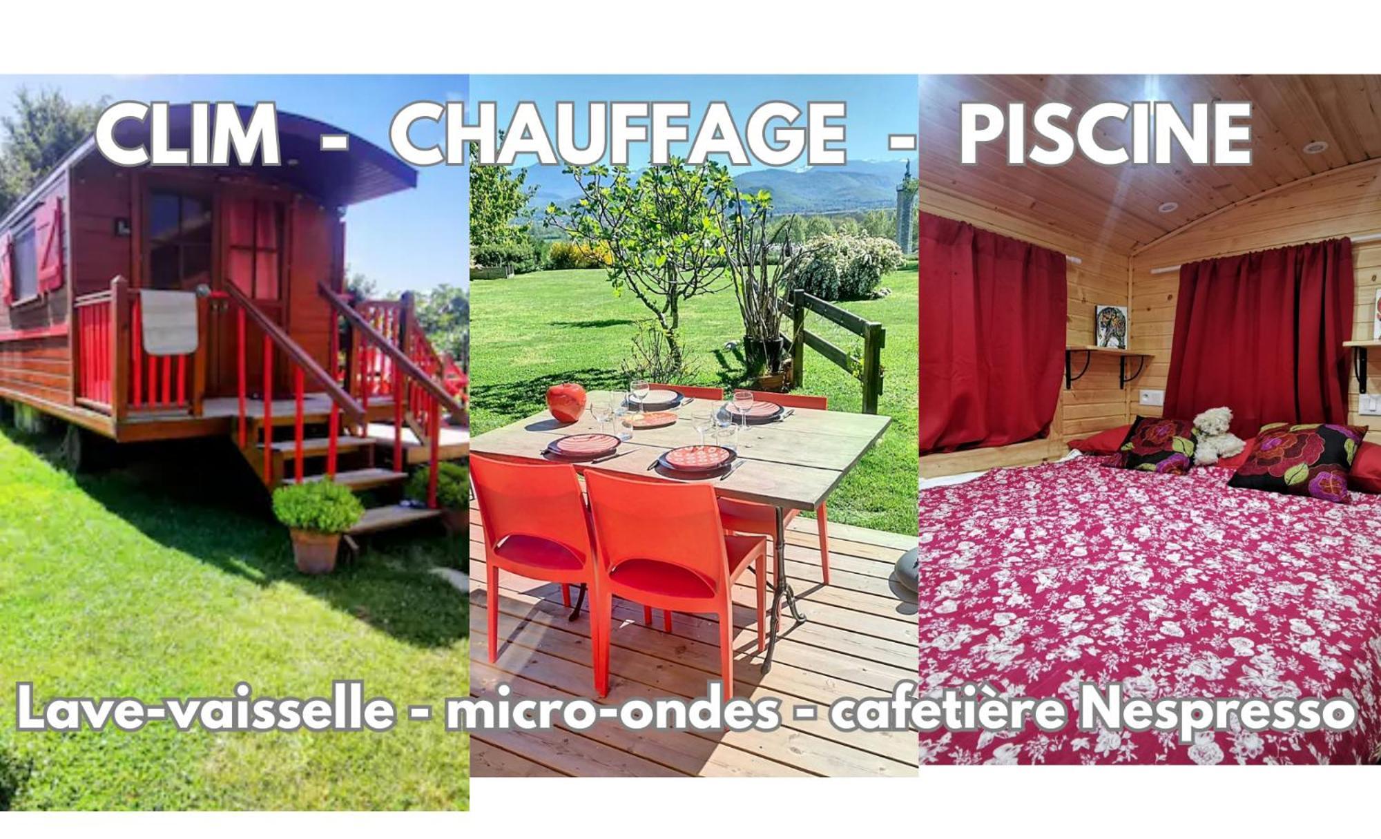 La Roulotte Du Cagire - 4 Pers - Pyrenees Guest House Villeneuve-de-Riviere Exterior photo
